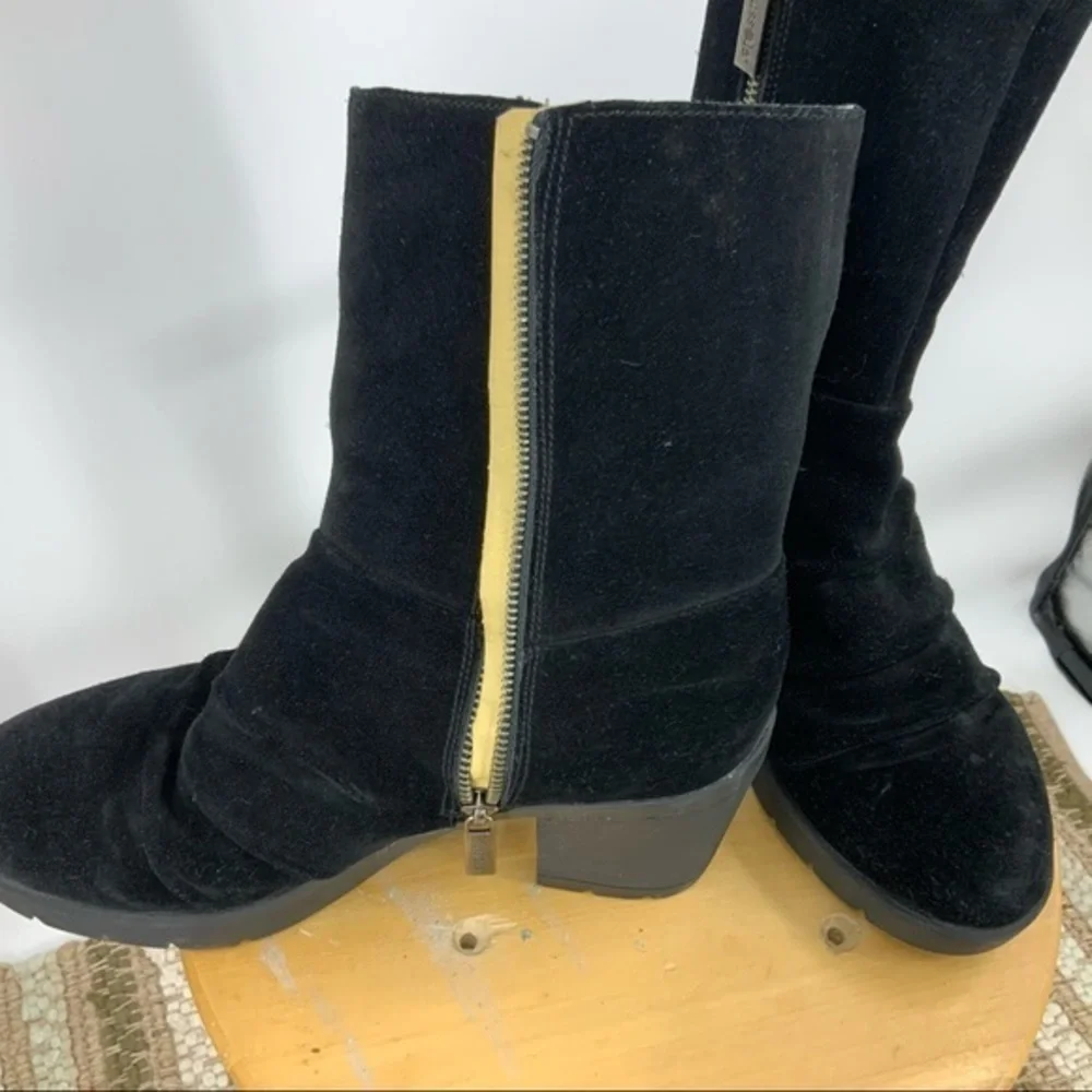 Bussola Bucharest suede chunky heel platform boot 11